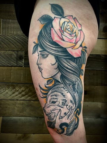 Pure Ink Tattoo - NJ - John Kosco - Wolf Girl Tattoo