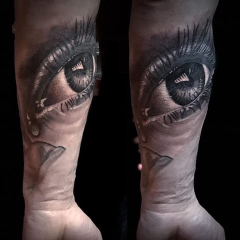 Pure Ink Tattoo - NJ - Ian Shafer - Black Grey Realistic Eye Tattoo