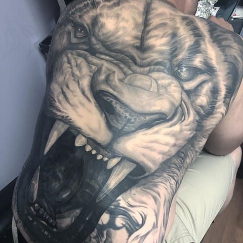 Pure Ink Tattoo - NJ - Ian Shafer - Black Grey Lion Tattoo