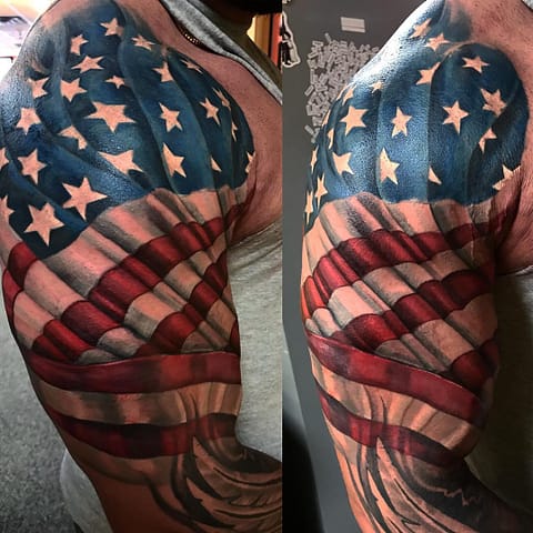 Pure Ink Tattoo - NJ - Ian Shafer - American Flag Tattoo