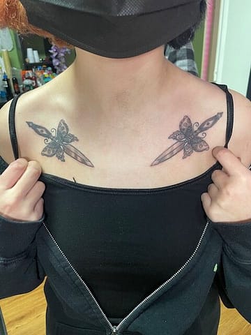 Bethany Hoff - Butterfly Knife Tattoo