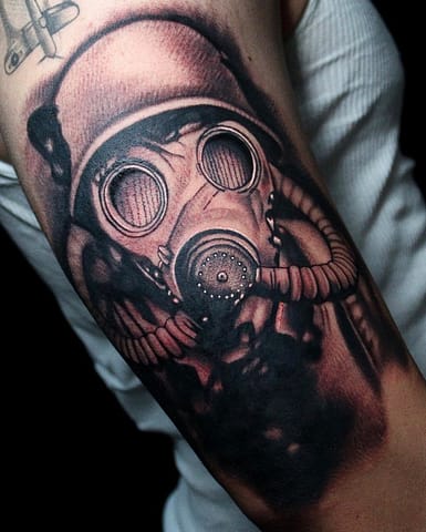 Pure Ink Tattoo - NJ - Tito Rodriguez - Gas Mask Tattoo