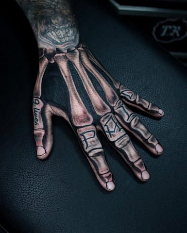 Pure Ink Tattoo - NJ - Tito Rodriguez - Hand Bones Tattoo