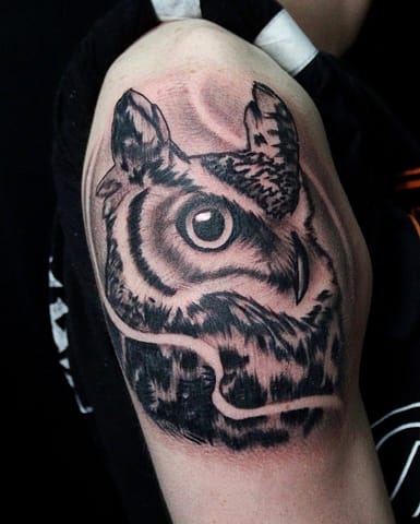 Pure Ink Tattoo - NJ - Tito Rodriguez - Owl Tattoo