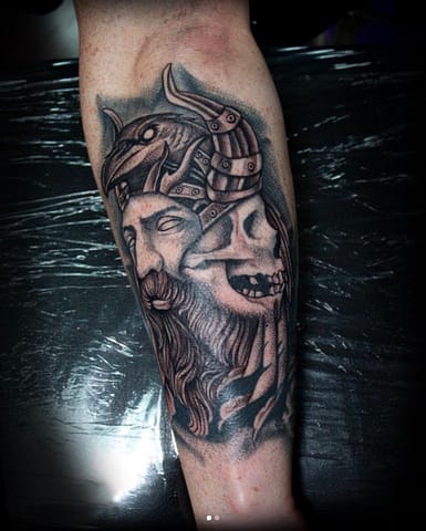 Pure Ink Tattoo - NJ - Tito Rodriguez - Viking Skull Tattoo