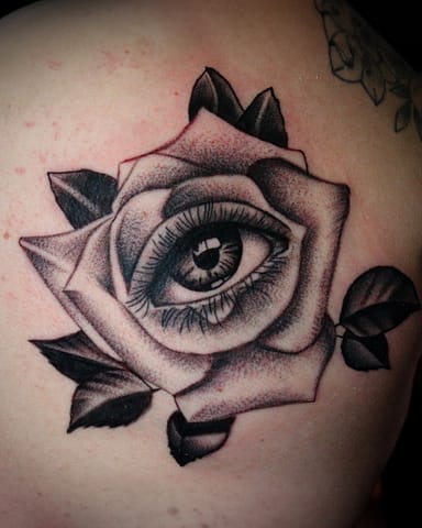 Pure Ink Tattoo - NJ - Tito Rodriguez - Eye Rose Tattoo